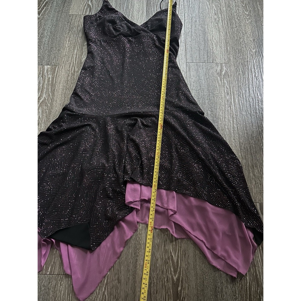 Vintage Y2K 90s Glitter Handkerchief Hem Dress Y2K Fairy Whimsigoth Grunge Vampy - Picture 6 of 7